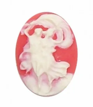 25x18mm Carnelian and Ivory Dancing Couple Resin Cameo 261x