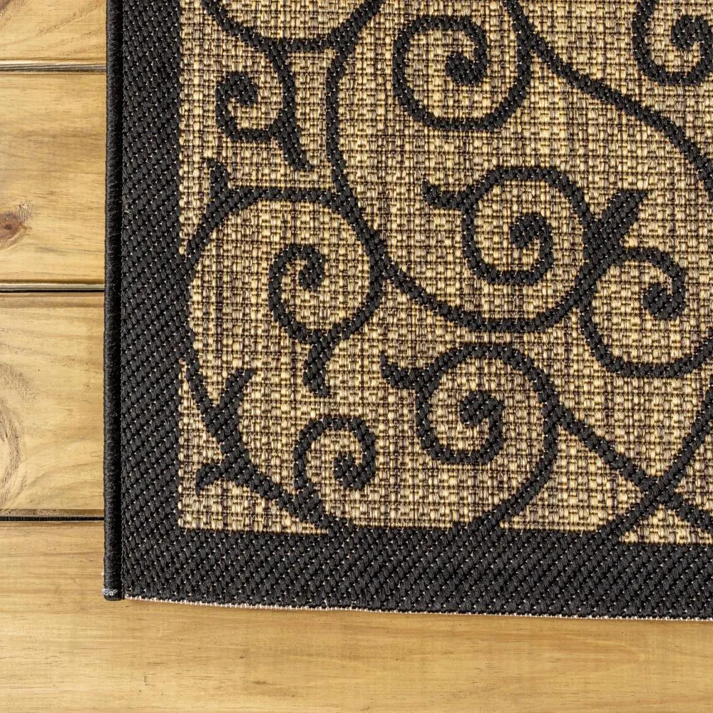 Alfombra Vintage Filigree Textured Weave Indoor/outdoor Runner Rug