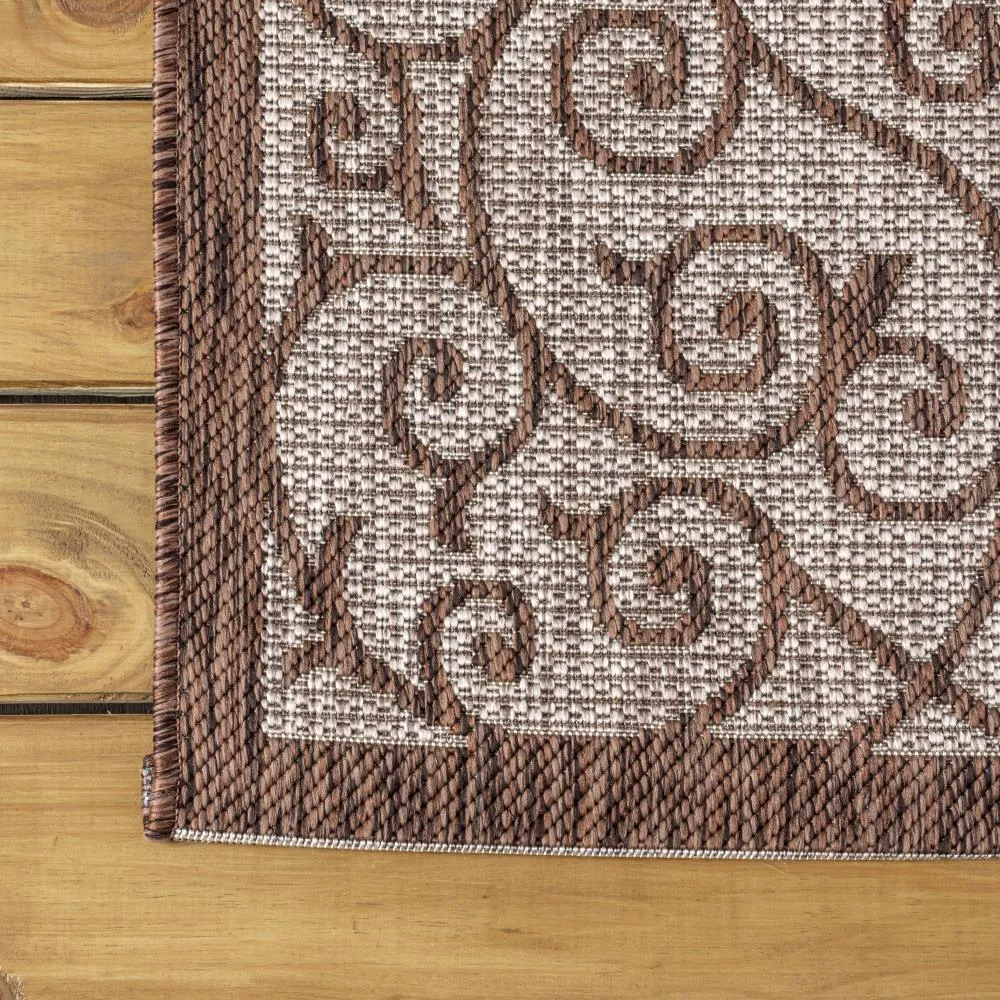 Alfombra Vintage Filigree Textured Weave Indoor/outdoor Runner Rug