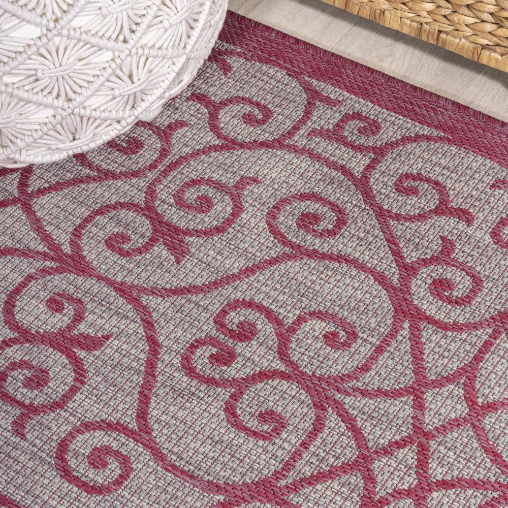 Alfombra Vintage Filigree Textured Weave Indoor/outdoor Runner Rug