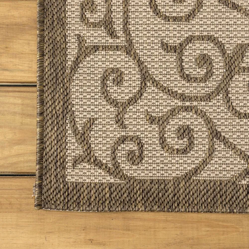 Alfombra Vintage Filigree Textured Weave Indoor/outdoor Runner Rug