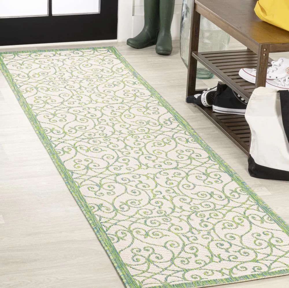 Alfombra Vintage Filigree Textured Weave Indoor/outdoor Runner Rug