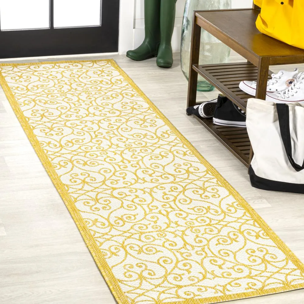 Alfombra Vintage Filigree Textured Weave Indoor/outdoor Runner Rug