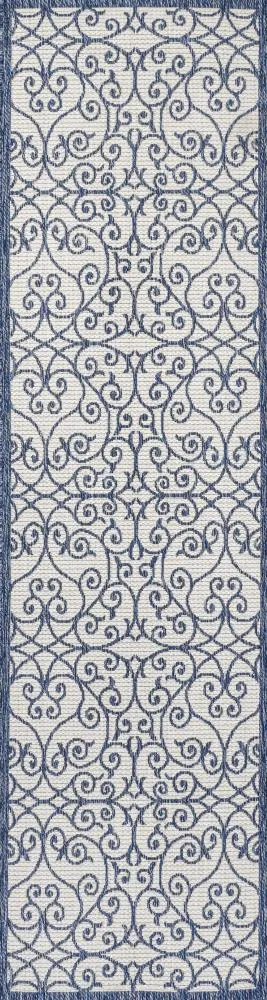 Alfombra Vintage Filigree Textured Weave Indoor/outdoor Runner Rug