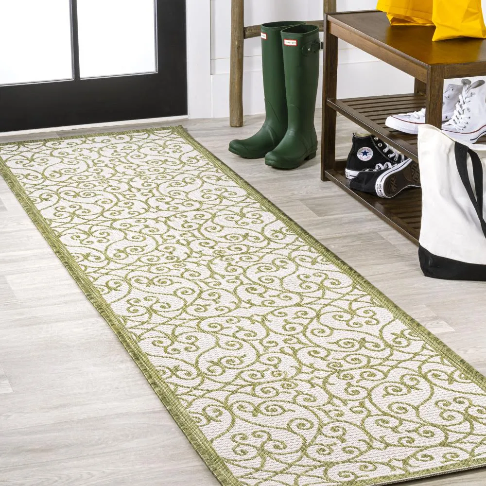 Alfombra Vintage Filigree Textured Weave Indoor/outdoor Runner Rug