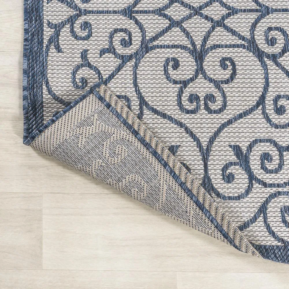 Alfombra Vintage Filigree Textured Weave Indoor/outdoor Runner Rug