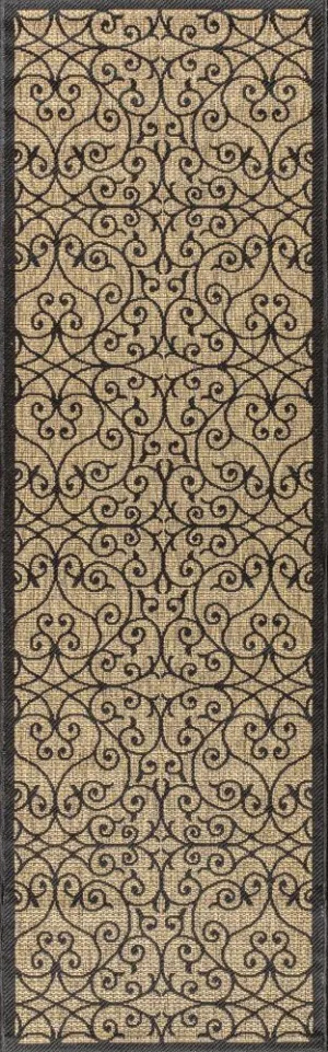 Alfombra Vintage Filigree Textured Weave Indoor/outdoor Runner Rug