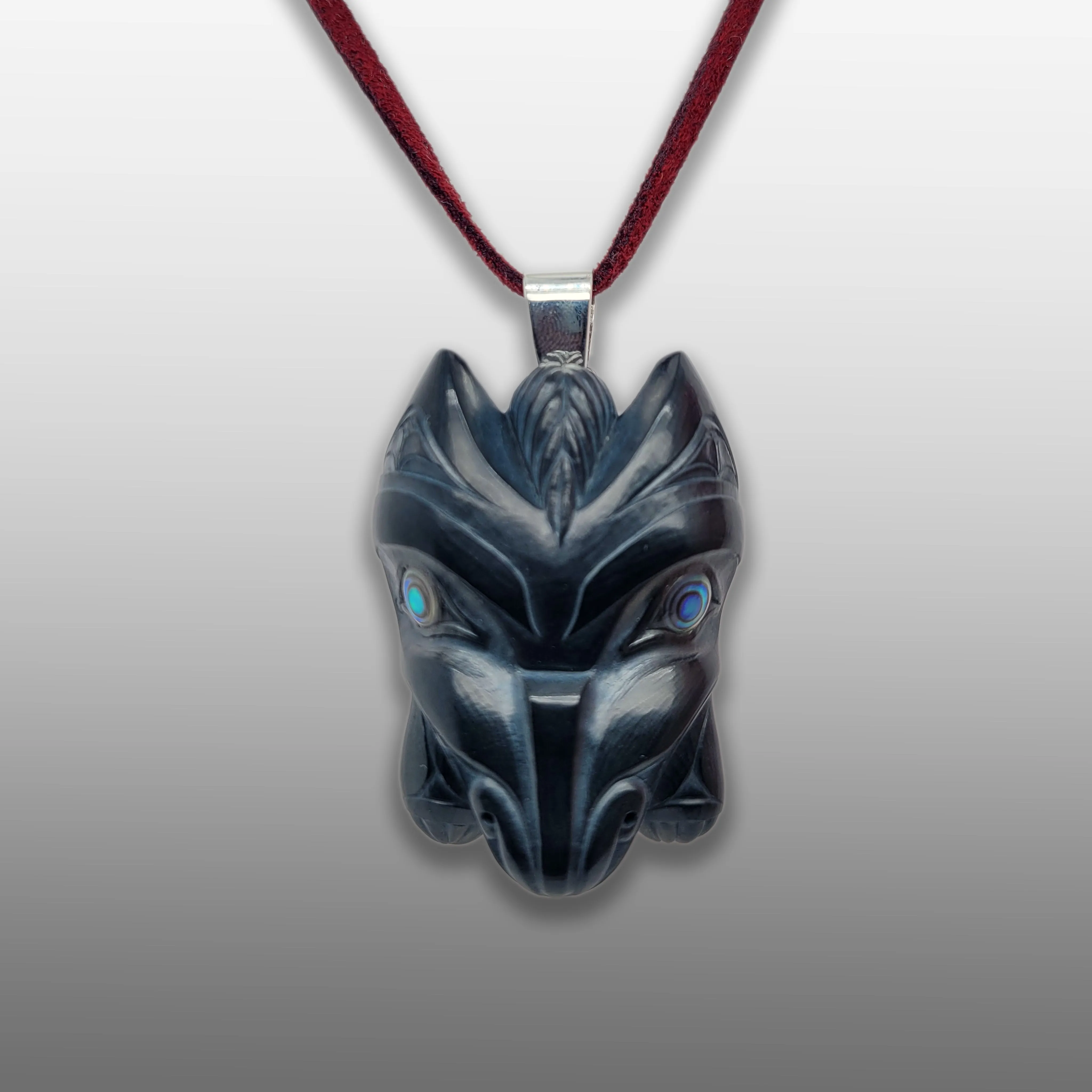 Argillite Haida Wolf Mask Pendant