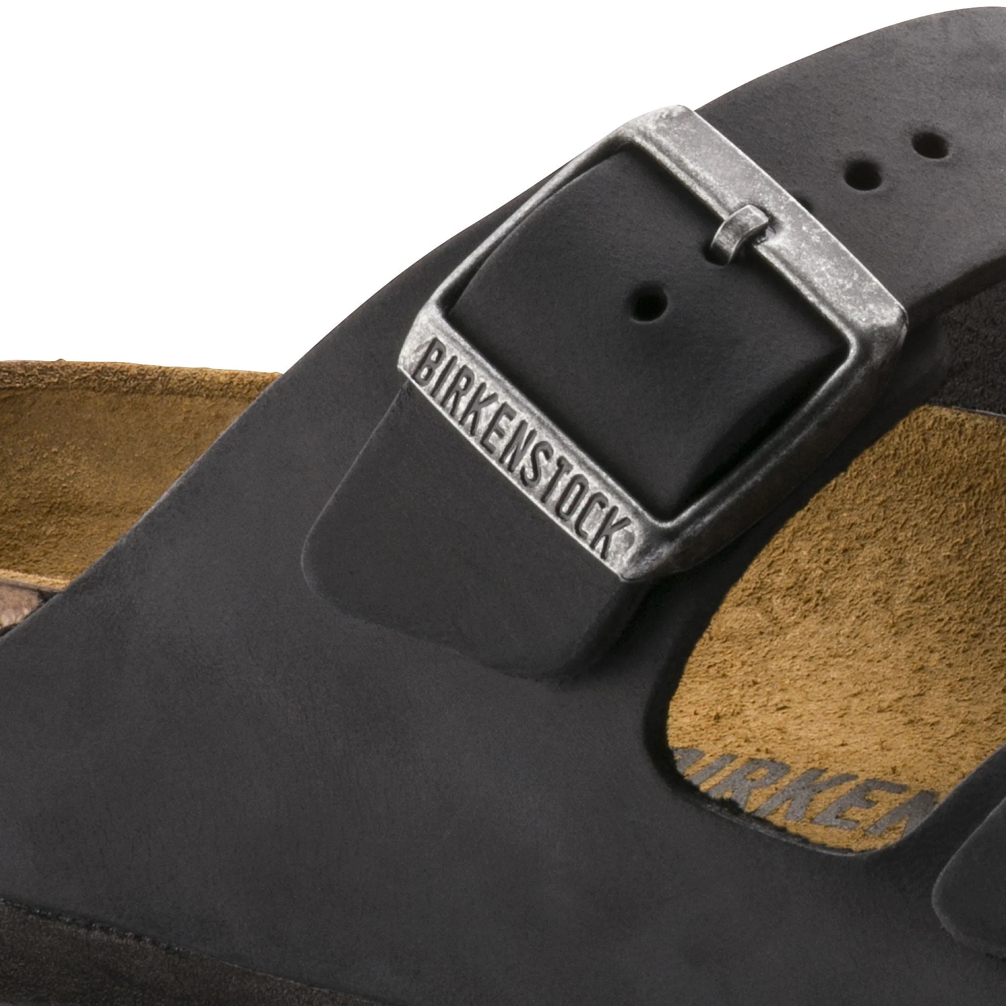 Arizona Oiled Leather in Black (Classic Footbed - Suede Lined)