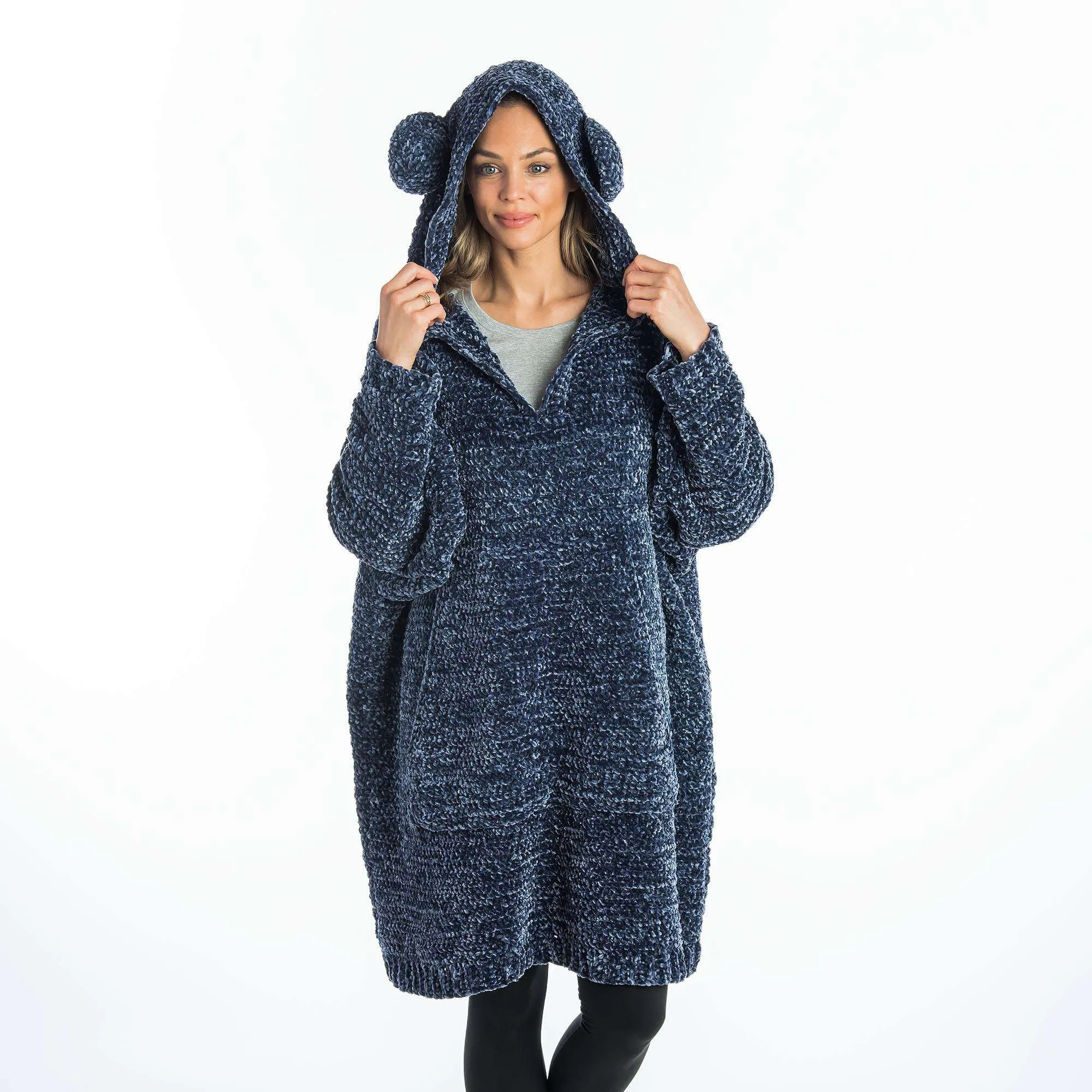 Bernat Beary Velvet Crochet Blanket Hoodie