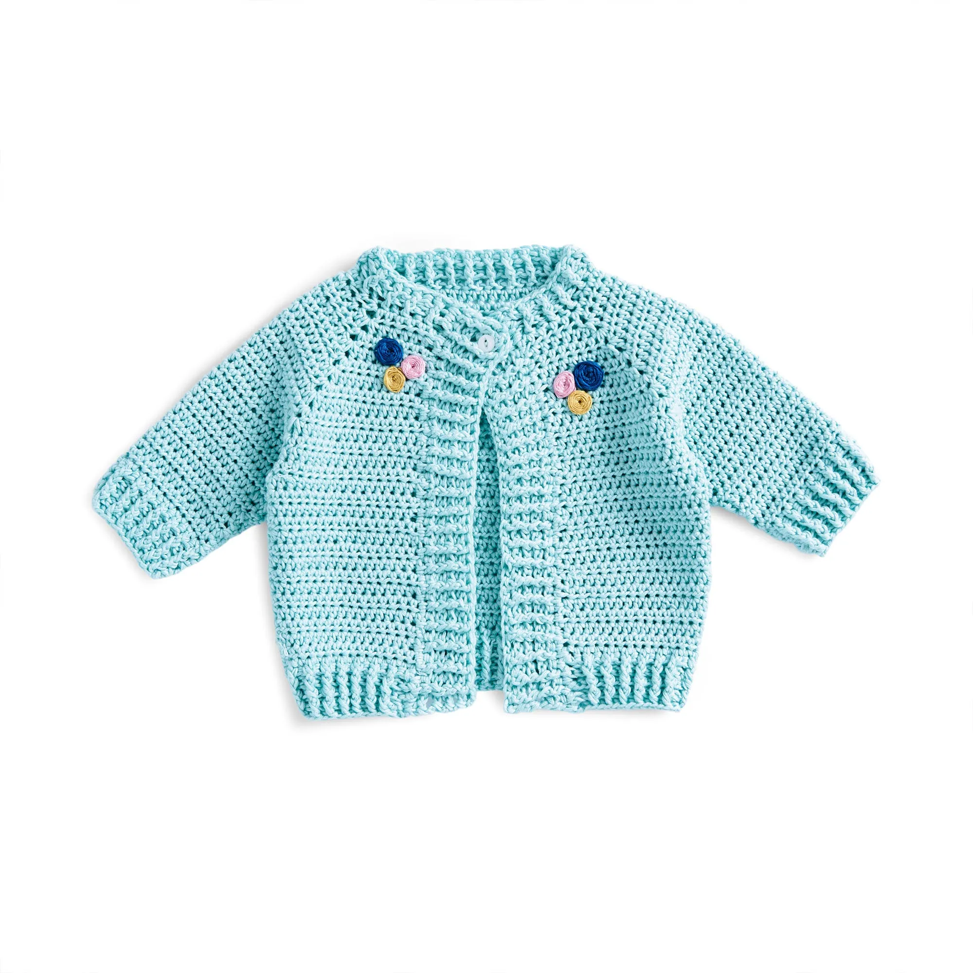 Bernat Embroidered Crochet Baby Cardigan