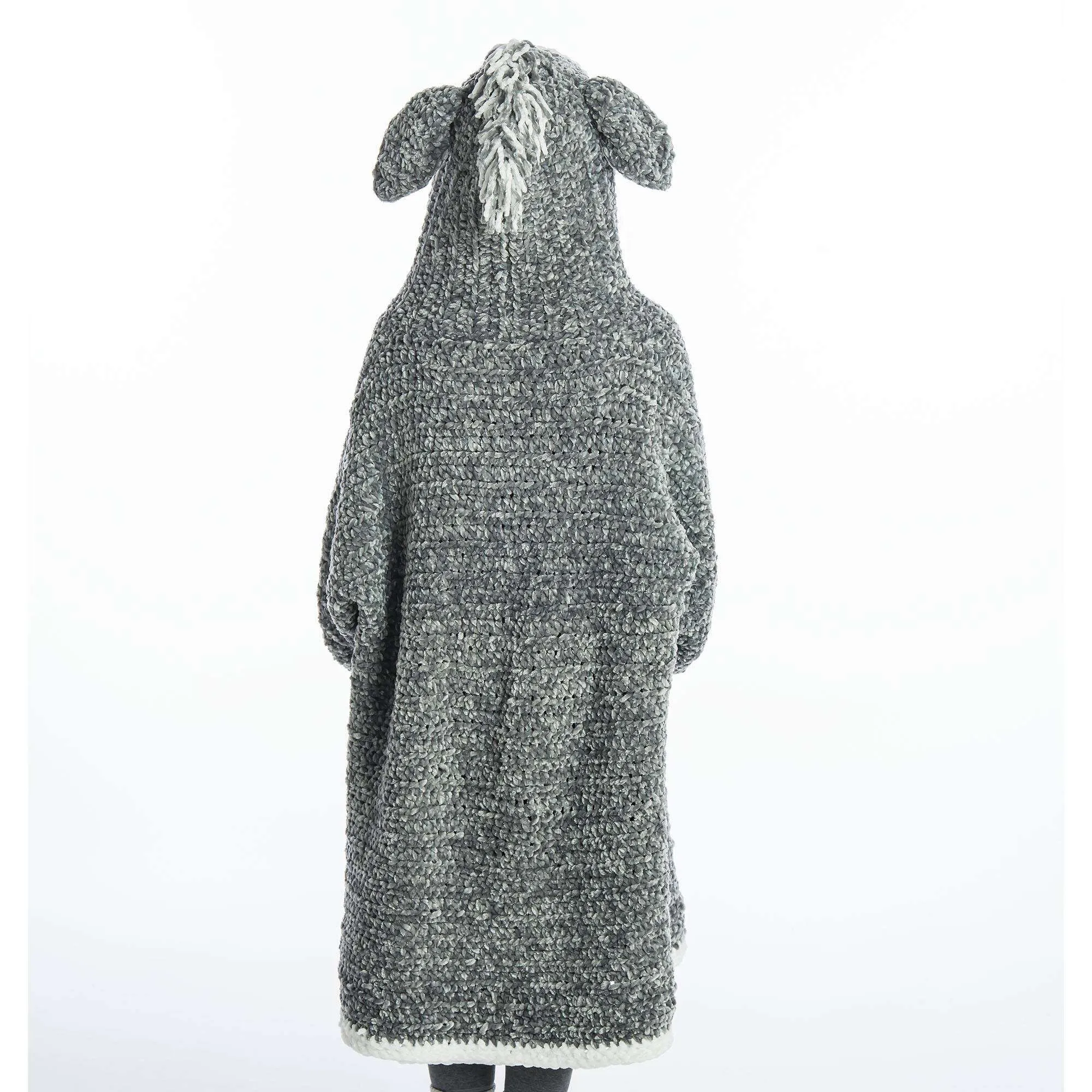 Bernat Funky Donkey Kids Crochet Blanket Hoodie