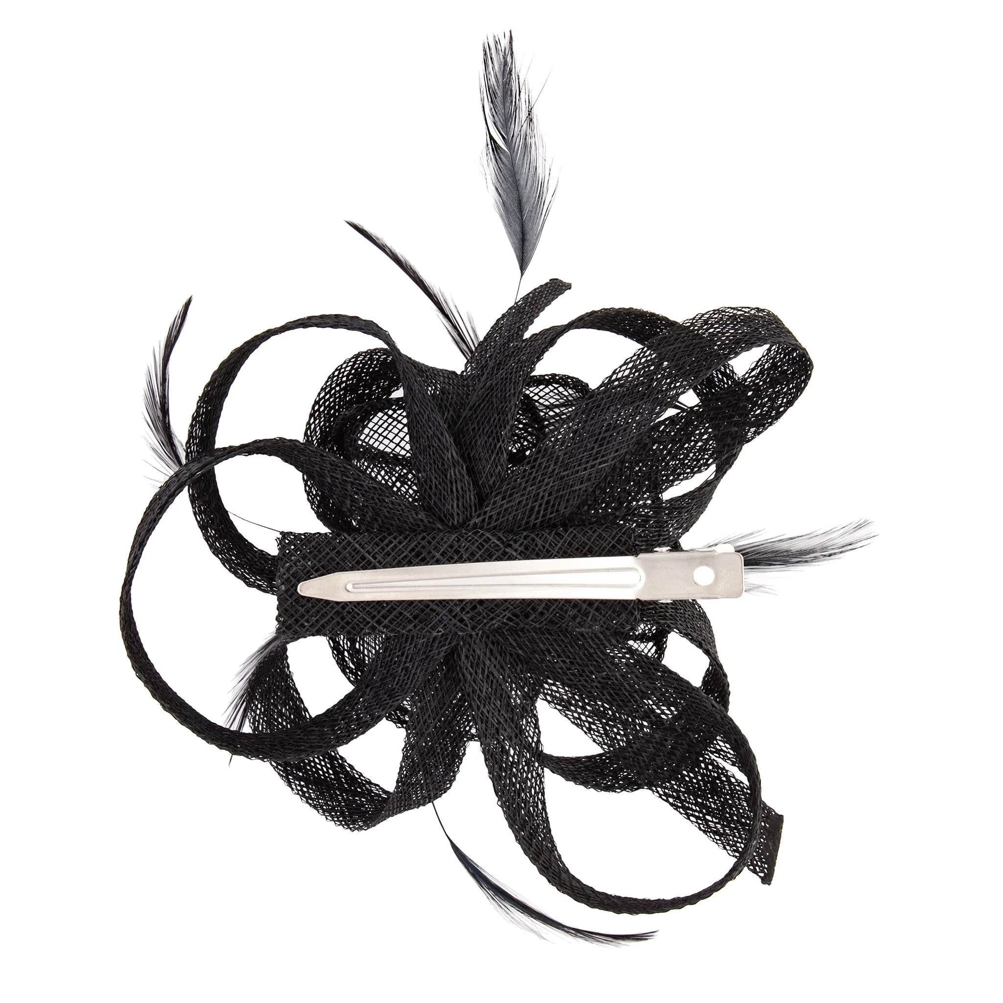 Black Swirl & Feather Clip