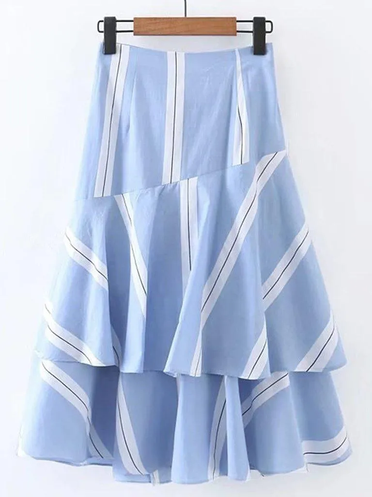 Bow Tie Waist Layered Ruffle Skirt