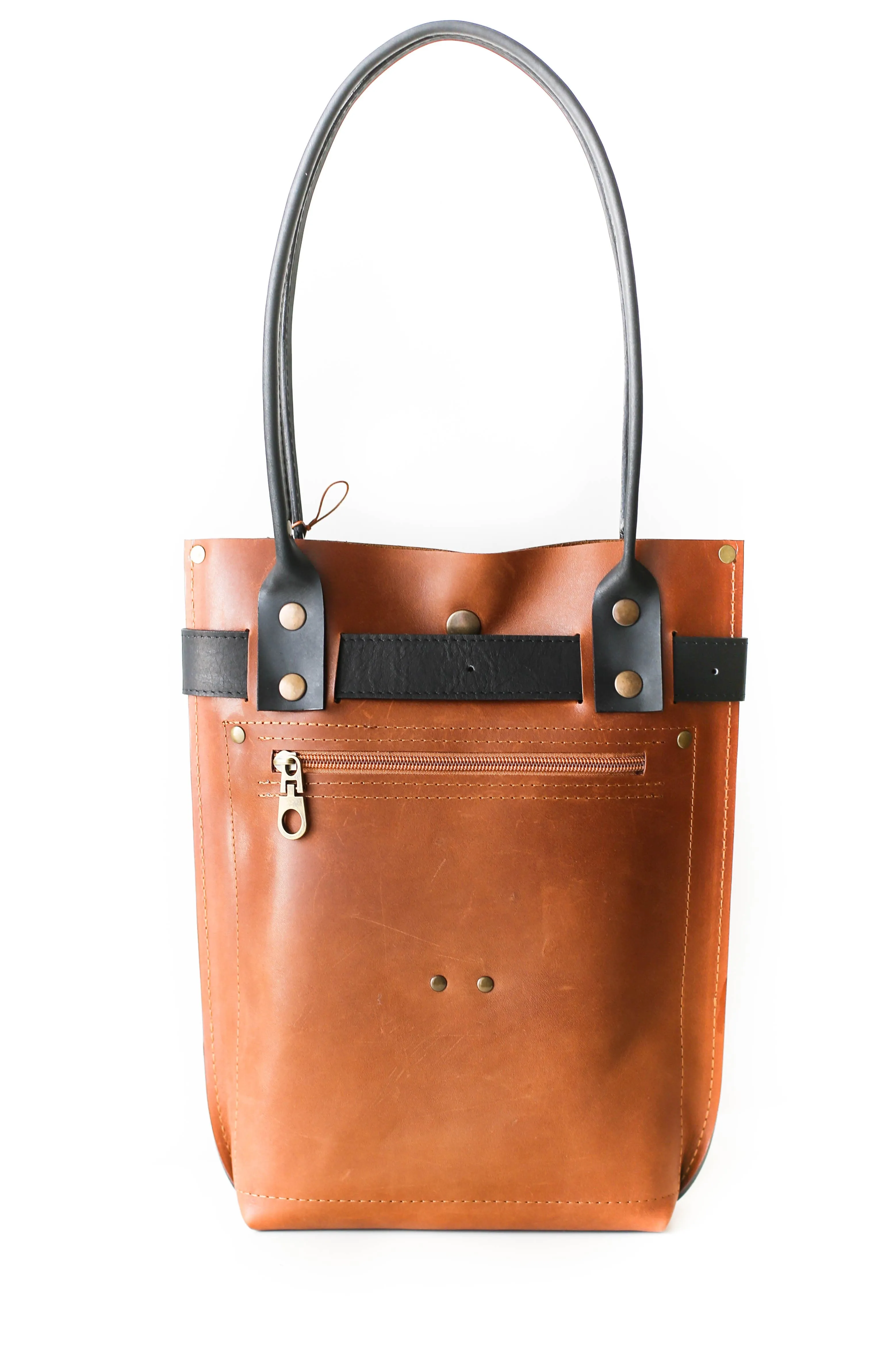 Brown w/ Black Leather Handbag