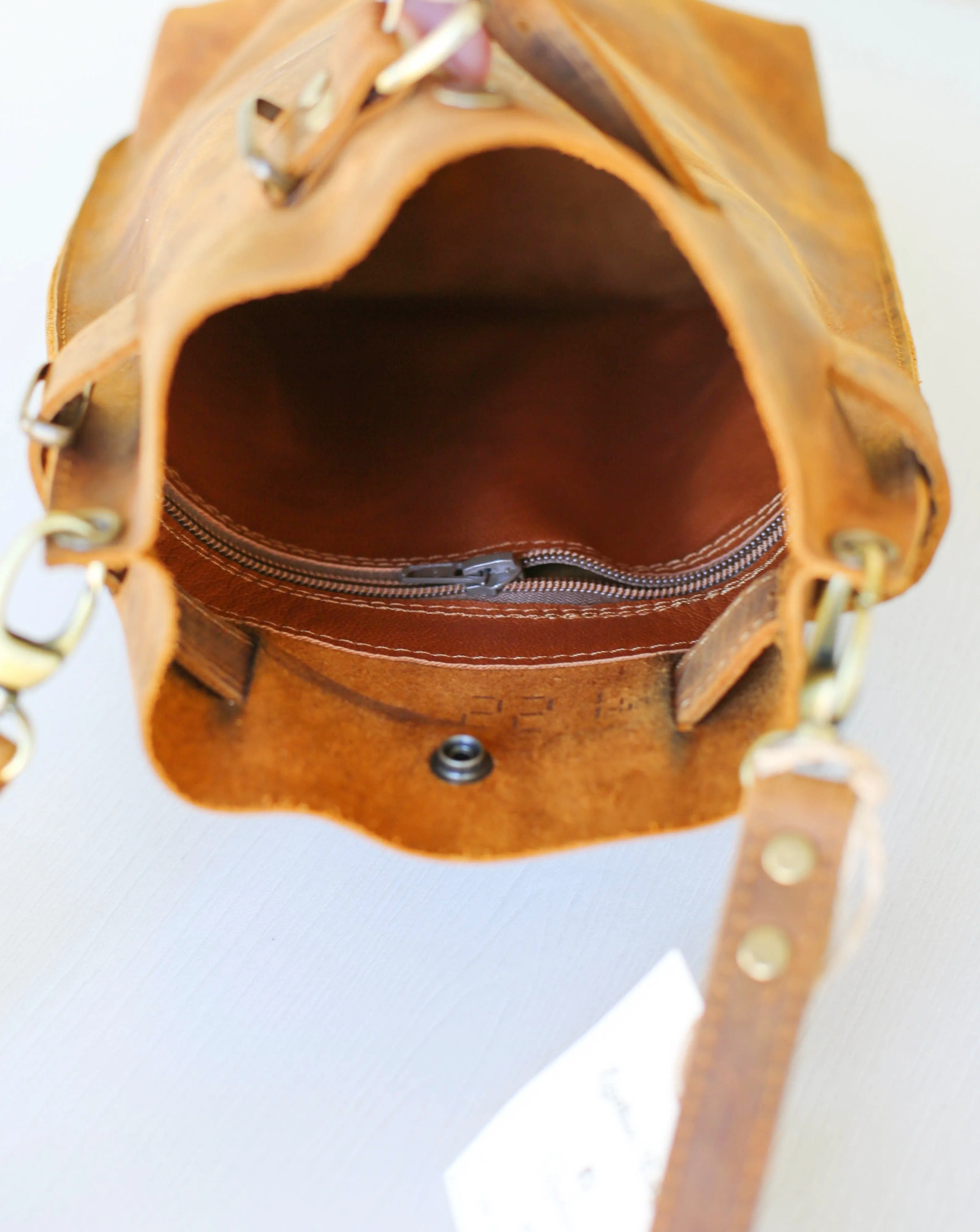 Brown w/ Black Leather Handbag