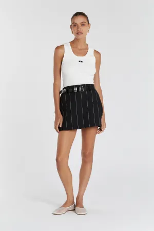 CARA BLACK PINSTRIPE SKORT