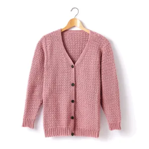 Caron Child's Crochet V-Neck Cardigan