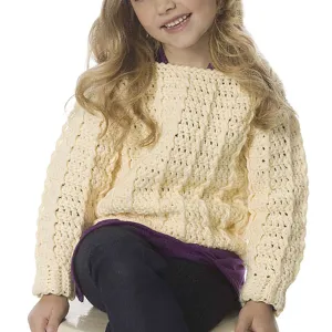 Caron Crochet Child's Retro Ribbed Pullover