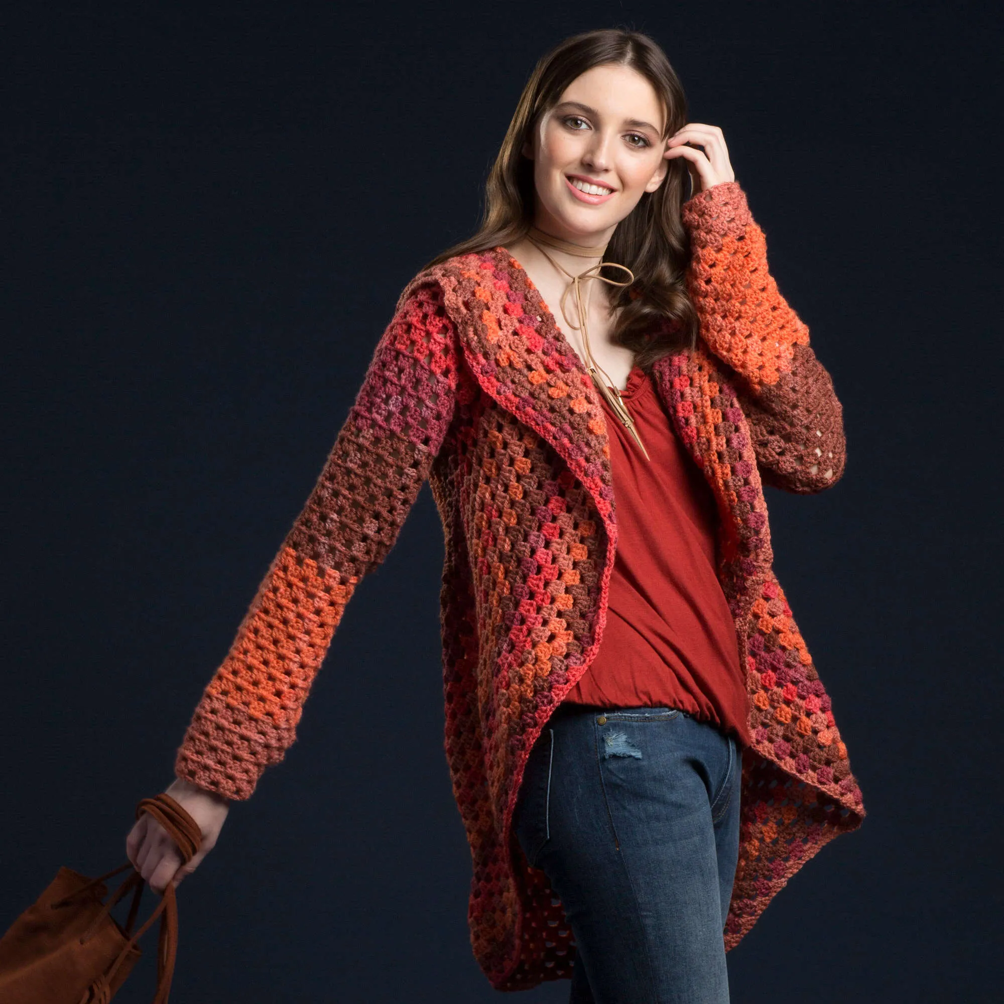 Caron Granny Stripes Crochet Cardigan