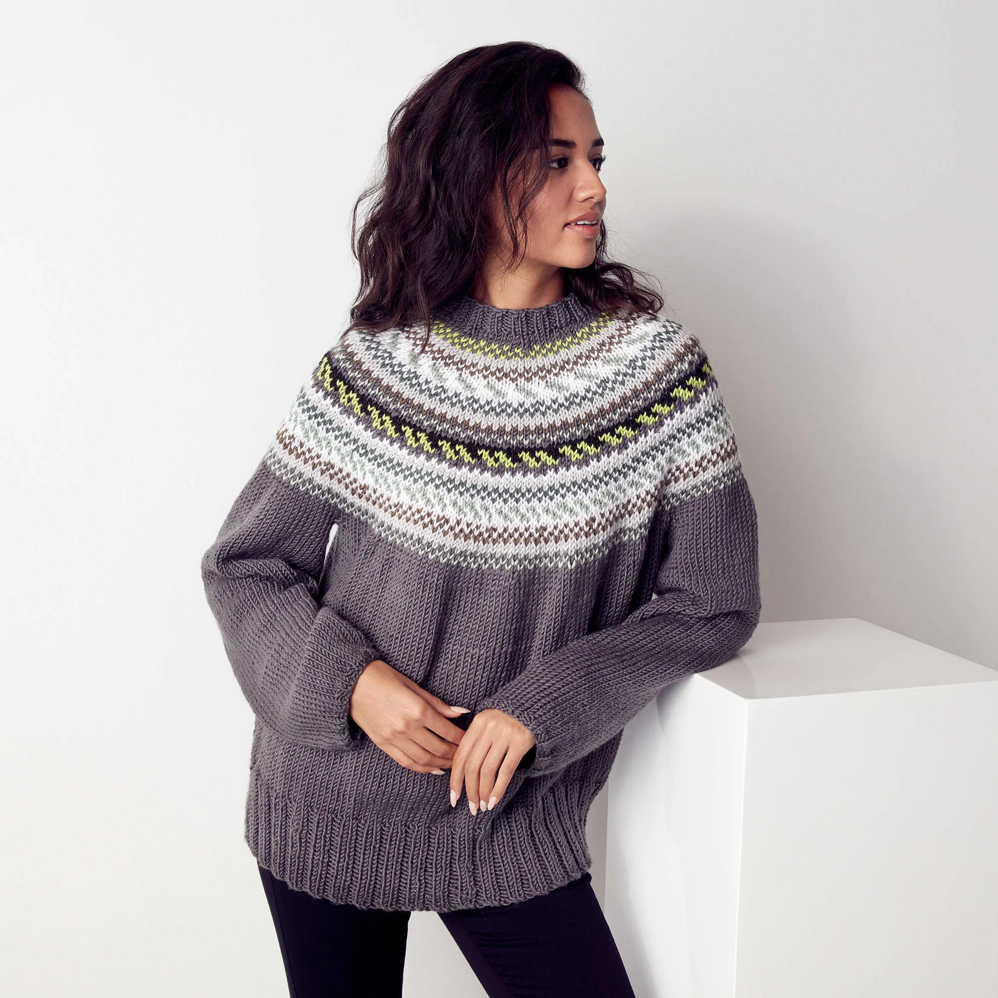 Caron St Lawrence Knit Yoke Sweater