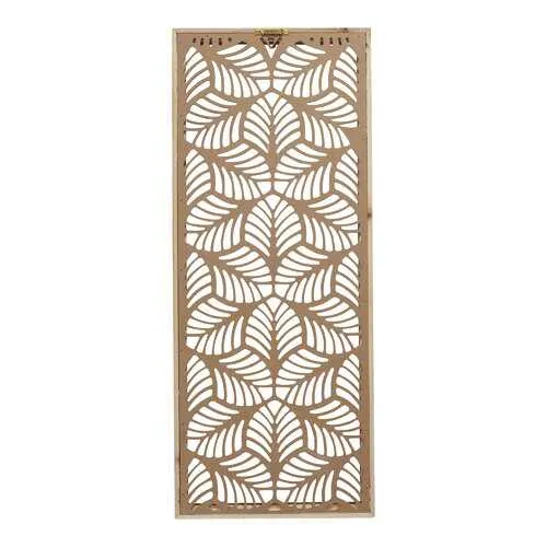 Carved Leaf Wood Framed Wall Panel