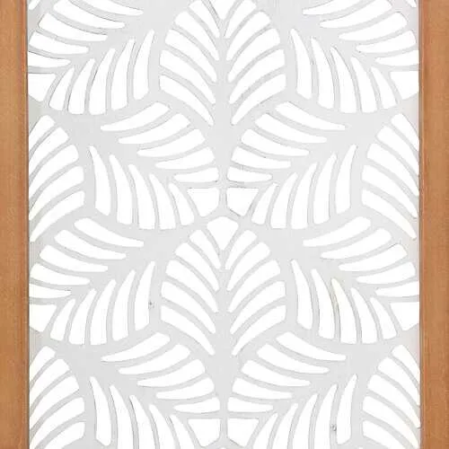 Carved Leaf Wood Framed Wall Panel