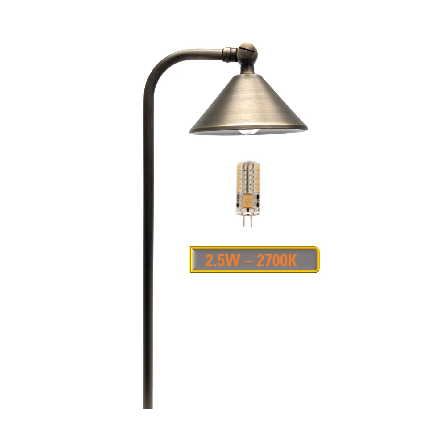 Casquette Solid Brass Directional Pathway Light Antique Bronze