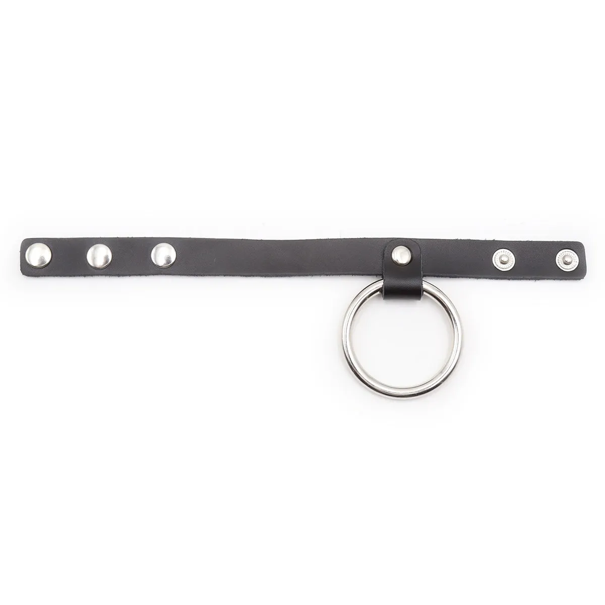 Come Closer Chrome Cock Ring & Leather Squeeze Ball | Adjustable