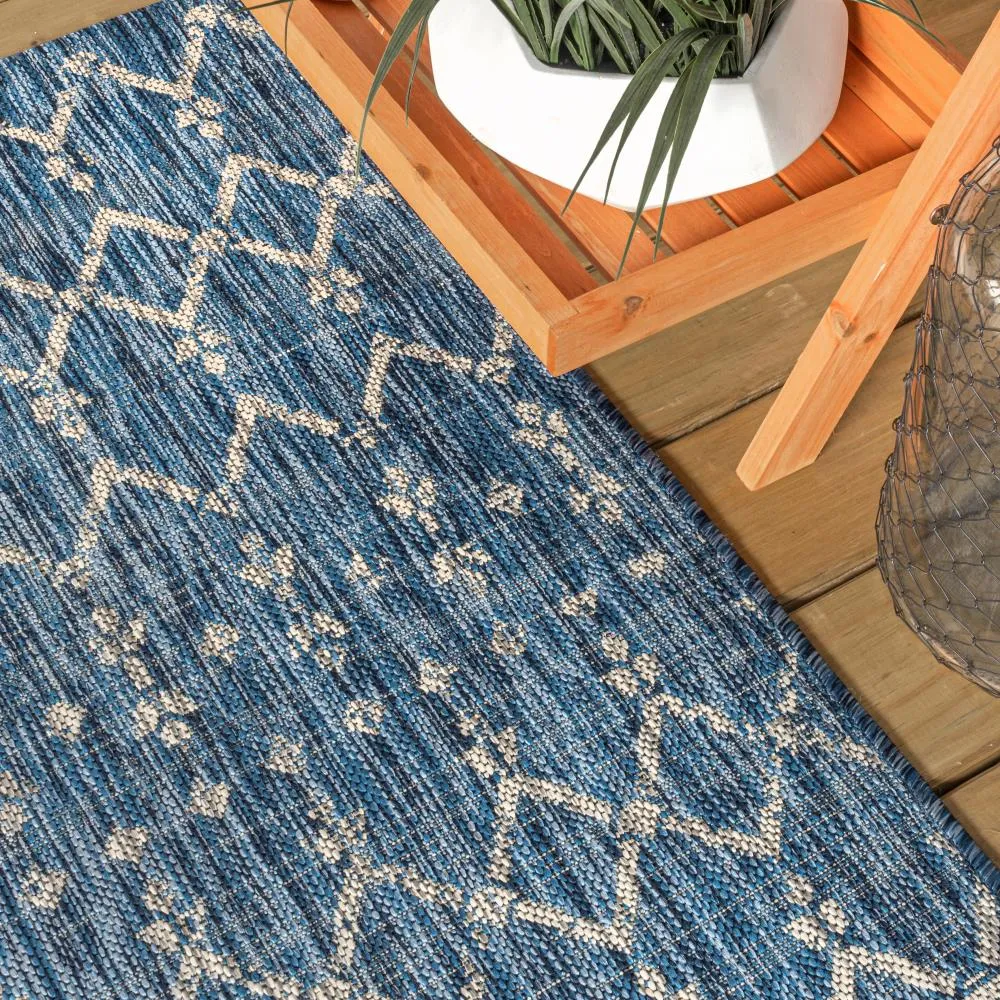 Dean Moroccan Geometric Textured Weave Indoor/outdoor Square Rug