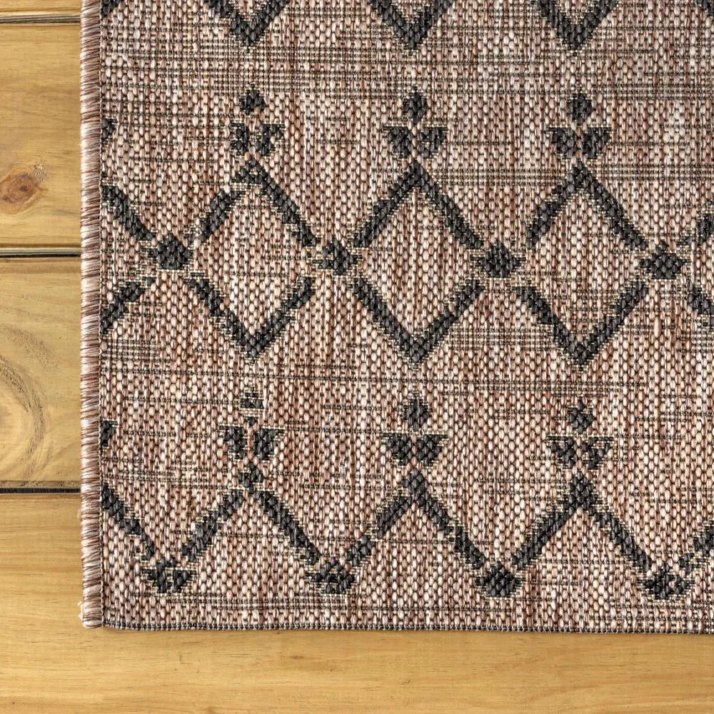 Dean Moroccan Geometric Textured Weave Indoor/outdoor Square Rug