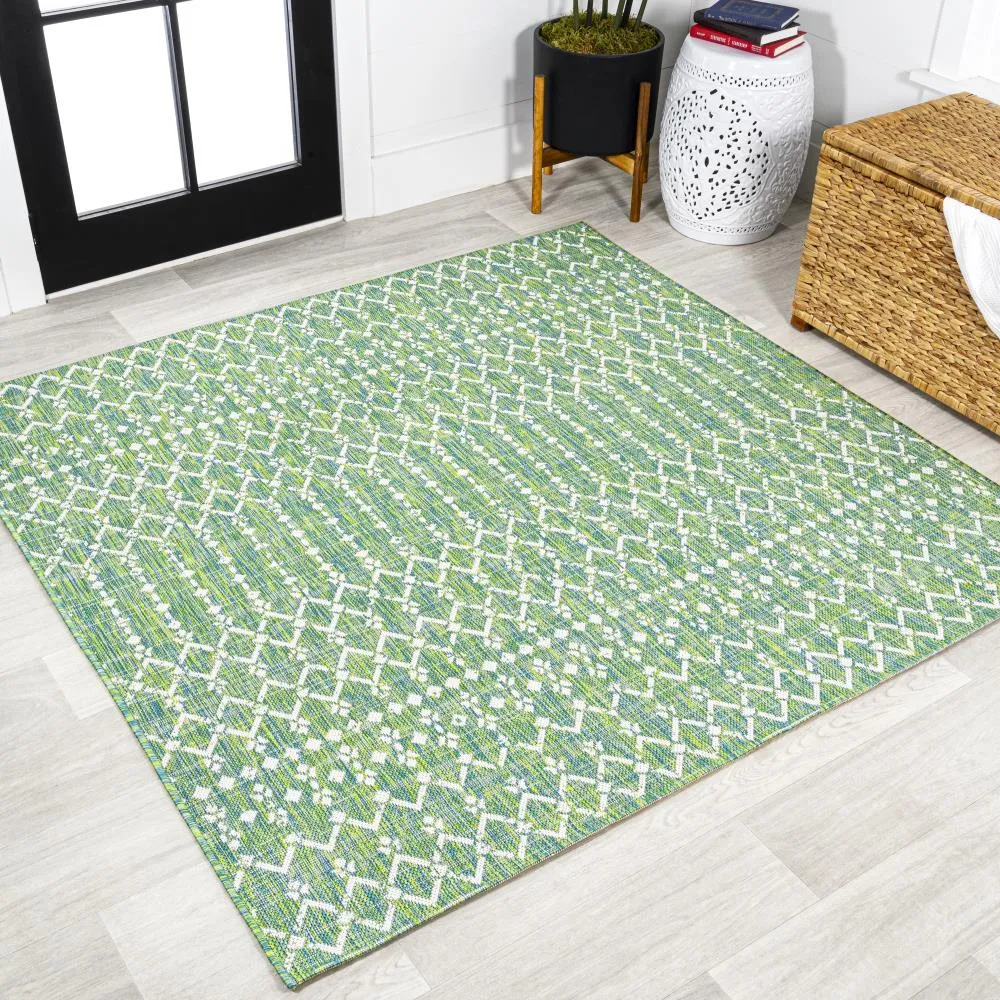 Dean Moroccan Geometric Textured Weave Indoor/outdoor Square Rug