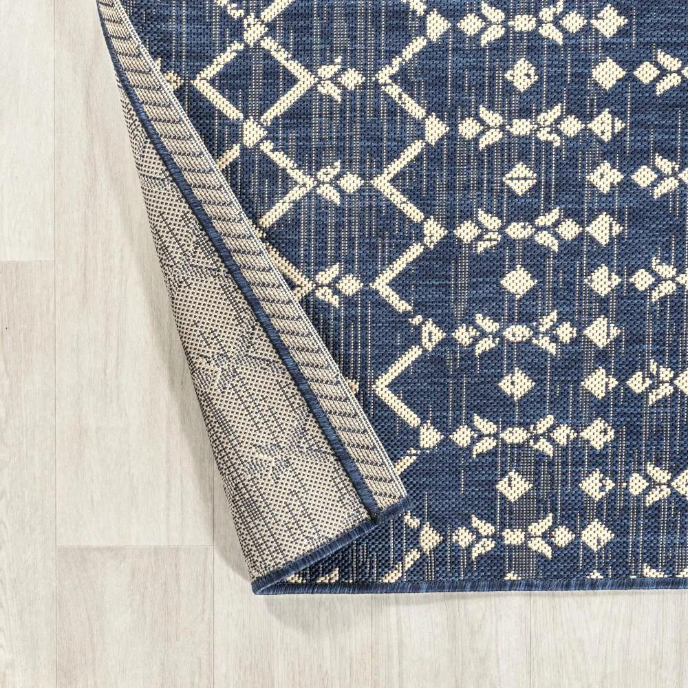 Dean Moroccan Geometric Textured Weave Indoor/outdoor Square Rug