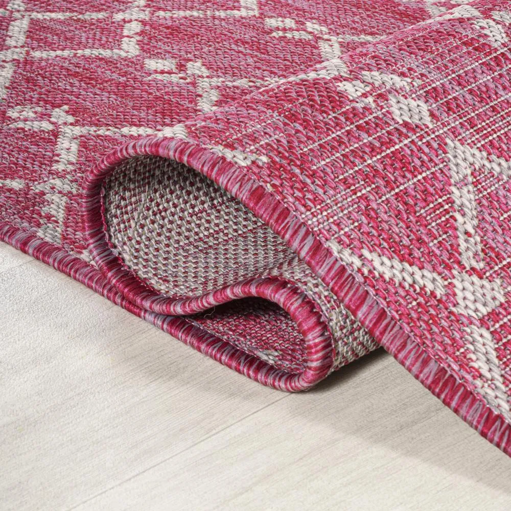 Dean Moroccan Geometric Textured Weave Indoor/outdoor Square Rug