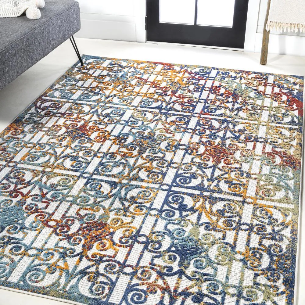 Detaraya Ornate Trellis Indoor/outdoor Area Rug