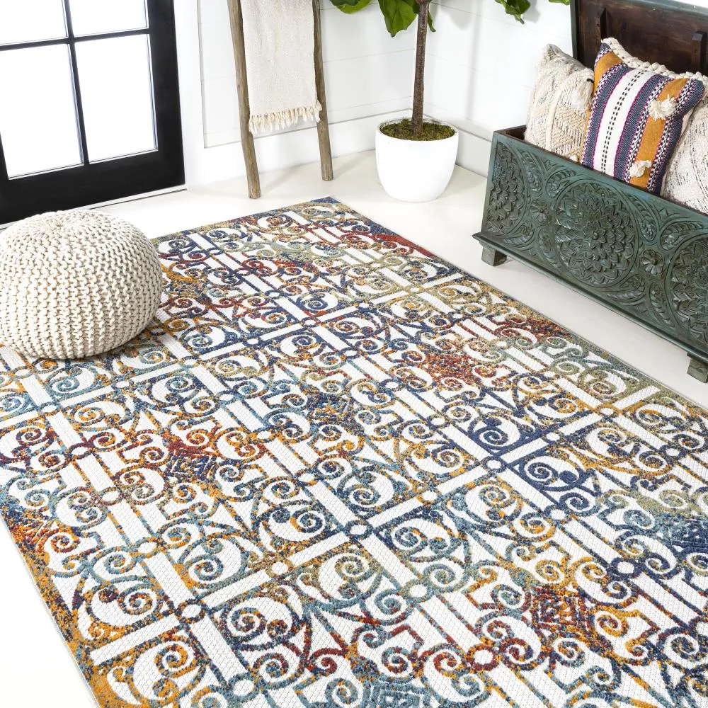 Detaraya Ornate Trellis Indoor/outdoor Area Rug