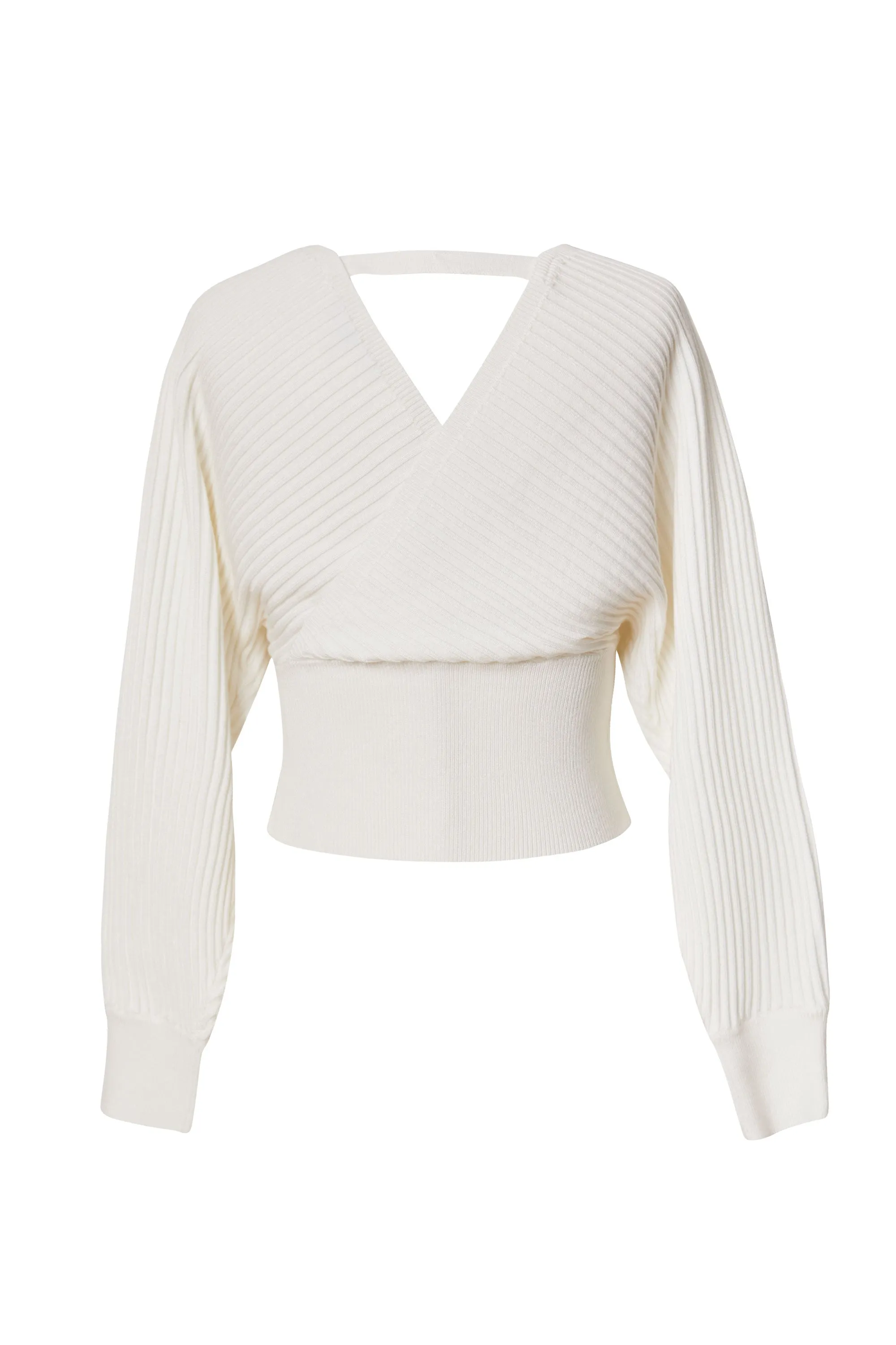 Diane Ivory Ribbed Sweater Top