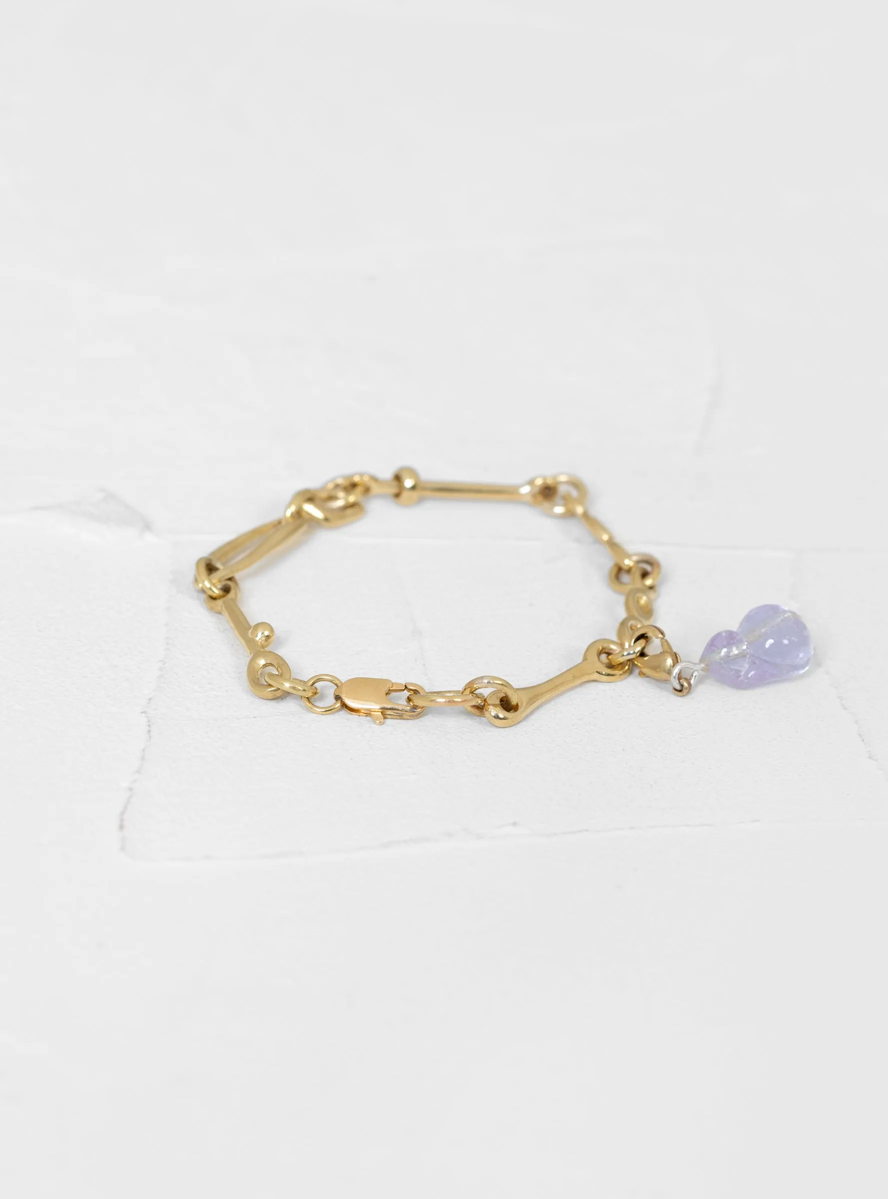 Doodle Chain Bracelet Brass & Glass