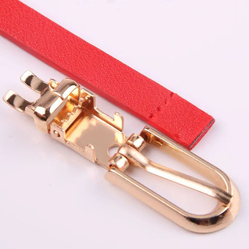 Dress with Sweater Thin Belt Women's All-Match Pin Buckle Pu Small Belt Korean Style Pant Belt