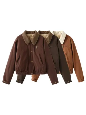 Earth Tone Solid Bomber Jacket