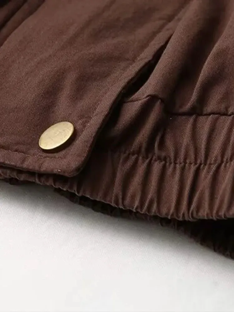 Earth Tone Solid Bomber Jacket