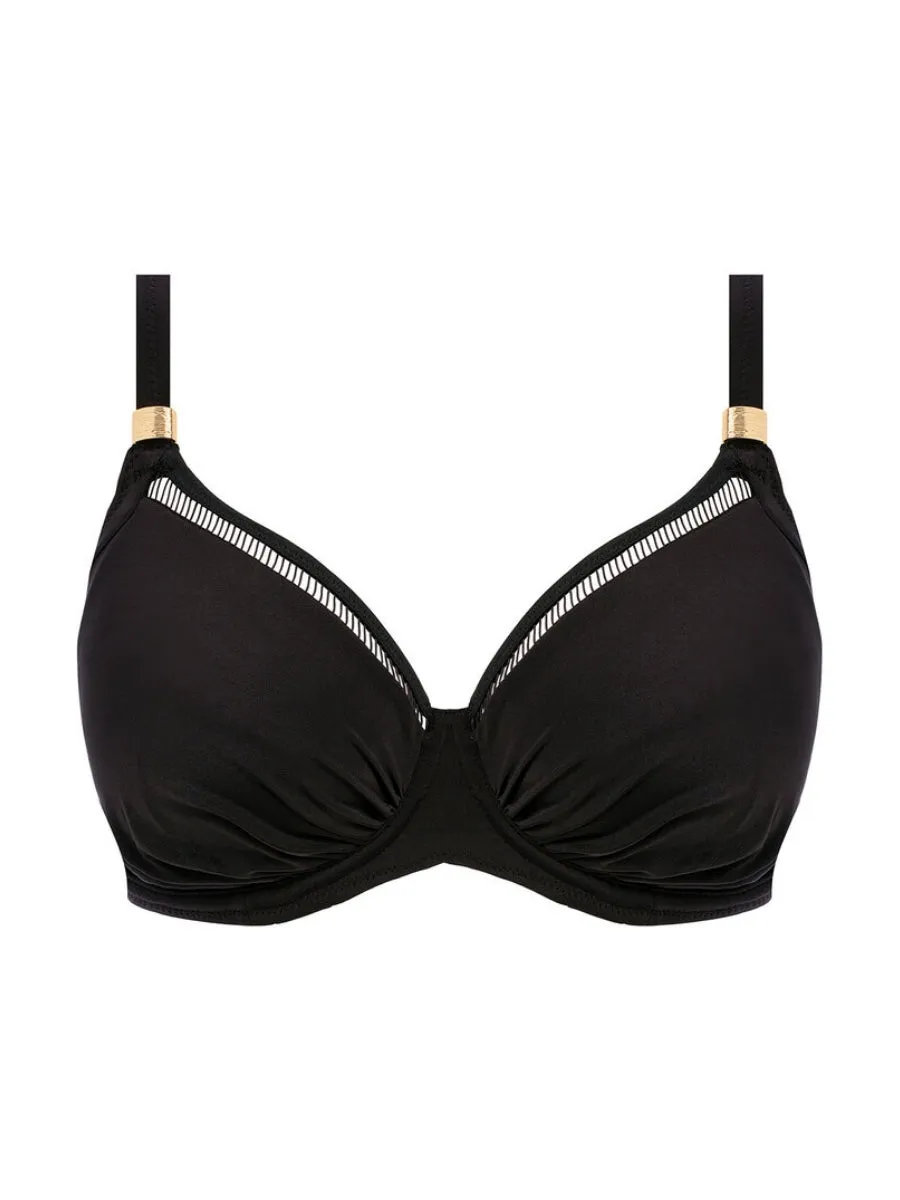 East Hampton Gathered Full Cup Bikini Top - Black