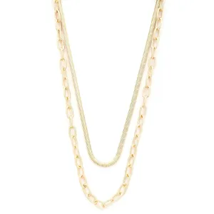 Flat Snake Oval Link Layered Necklace