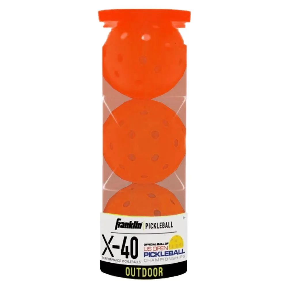 Franklin Pickleball X-40 Outdoor 3 Pack - Lava Orange