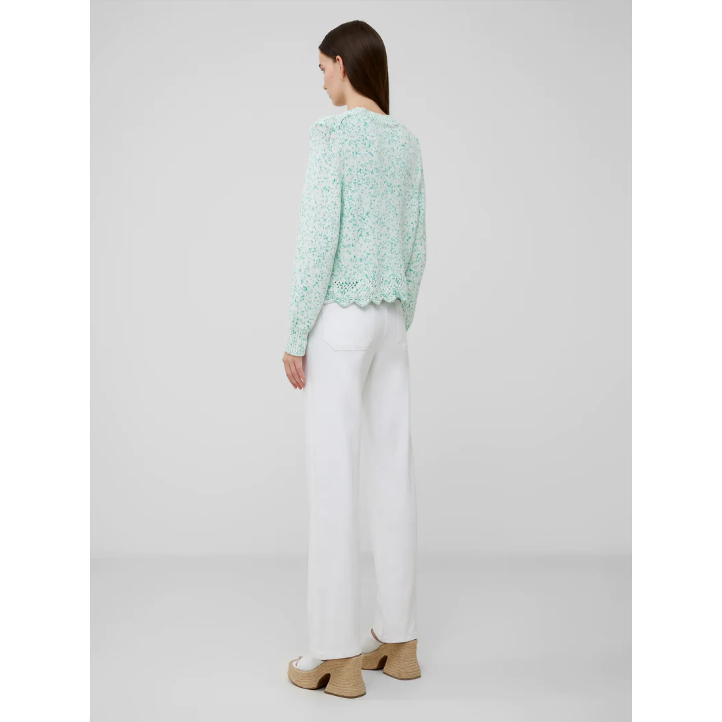 French Connection Nevanna Recycled Scallop Hem Sweater in Jelly Bean 78WAD