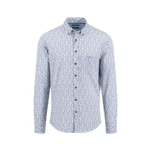 Fynch-Hatton Pure Cotton Shirt With Floral Print Casual Fit 14045070 Dusty Lavender