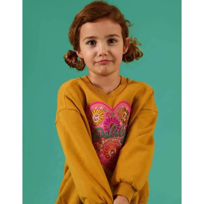 Girls Yellow Hooray Oilily Heart Sweater