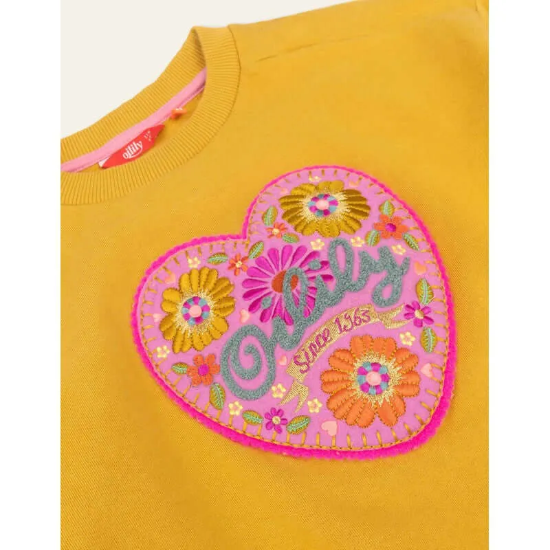 Girls Yellow Hooray Oilily Heart Sweater