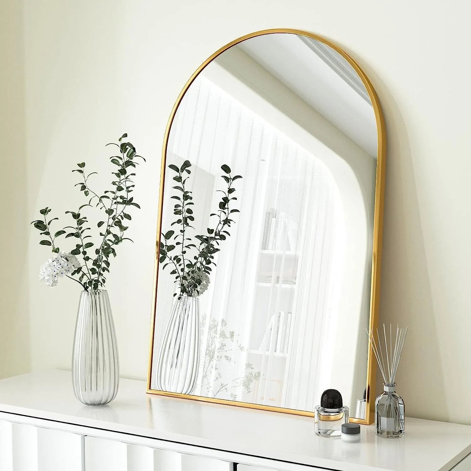 Gold 24*36IN Metal Arch mirror