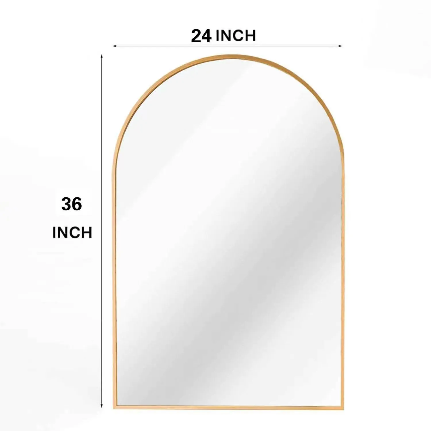 Gold 24*36IN Metal Arch mirror